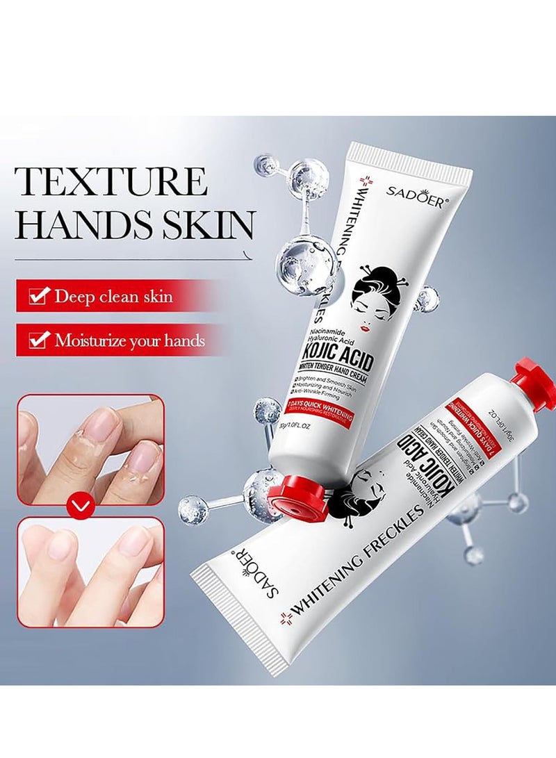 SADOER Kojic Acid Whitening Hand Cream - Fades Freckles, Dark Spots with Niacinamide | Sadoer - Image 3