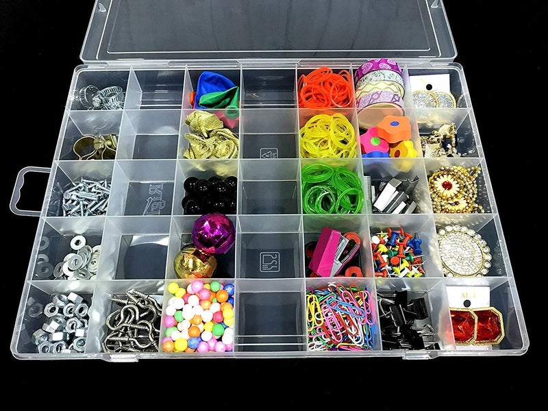 SynSo 2 Pack Plastic Jewelry Organizer Container Storage Box 36 Grids Jewellery Painting Embroidery Box Multipurpose Plastic Storage Containers Adjustable Bead Case - Image 4