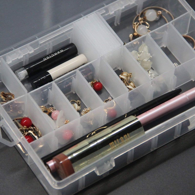 SynSo 2 Pack Plastic Jewelry Organizer Container Storage Box 36 Grids Jewellery Painting Embroidery Box Multipurpose Plastic Storage Containers Adjustable Bead Case - Image 5
