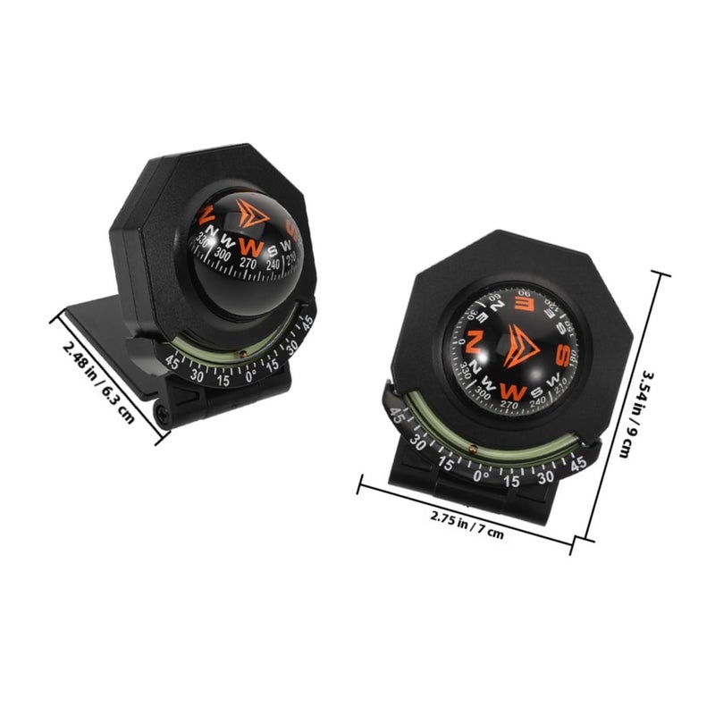 2Pcs Car Compass Dashboard Mount with Inclinometer High Accuracy Navigation for Auto and Boat - Image 3