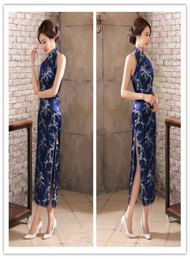 Loquat Plum Blossom Sleeveless Dress Upper Blue  - Image 1
