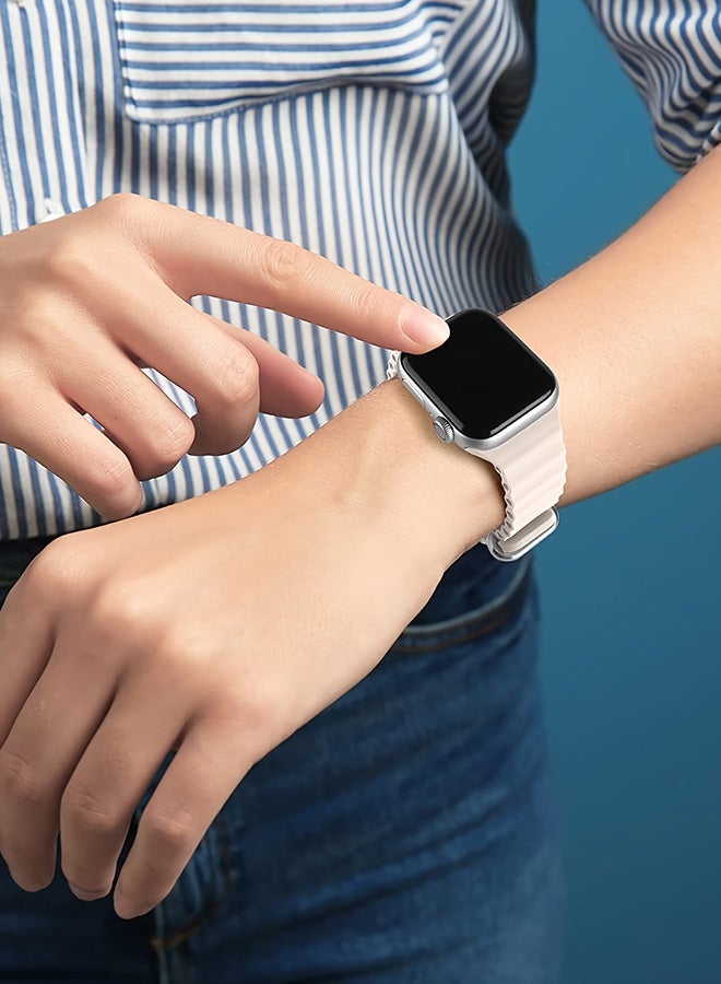 بشكل مختصر [3 قطع] سوار أوشين لساعة أبل 49مم/45مم/44مم/42مم، متوافق مع آي ووتش سلسلة 8/7/الترا/SE/6/5/4/3/2/1، حزام رياضي من السيليكون قابل للتعديل ومقاوم للماء وذو تهوية - Image 3