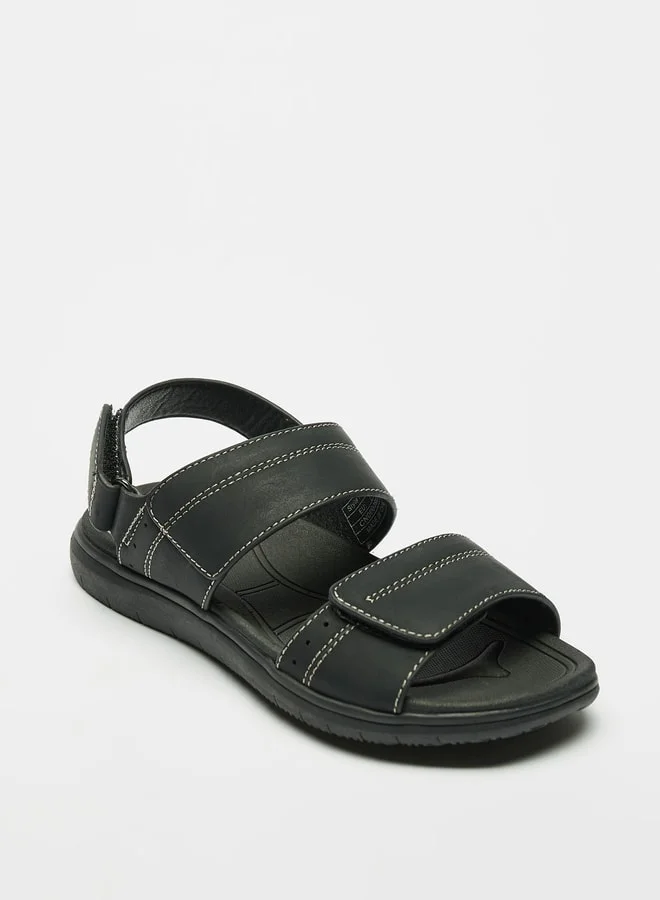 DUCHINI Boys Solid Open Toe Arabic Sandals With Hook And Loop Closure