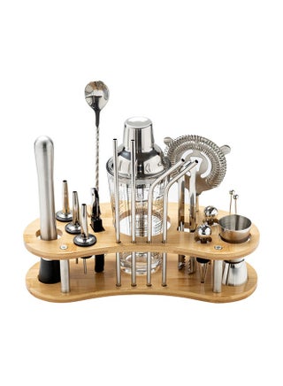 19 Piece Stainless Steel Cocktail Shaker Set with Stylish Bamboo Stand - pzsku/Z51902CA379FCF7A3CCB2Z/45/1746509589/fa45d610-d054-480a-9354-2bebb14c94db