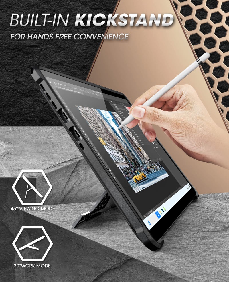 SupCase حافظة SUPCASE لجهاز Microsoft Surface Pro 11 مع حامل (يونيكورن بيتل برو)، [حامل قلم] [حماية عسكرية المستوى] غلاف لوحي ثقيل ومتين لجهاز Surface Pro 11 / Pro 10 / Pro 9، أسود - Image 5