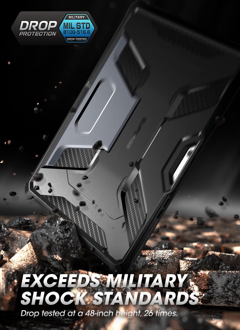 SupCase حافظة SUPCASE لجهاز Microsoft Surface Pro 11 مع حامل (يونيكورن بيتل برو)، [حامل قلم] [حماية عسكرية المستوى] غلاف لوحي ثقيل ومتين لجهاز Surface Pro 11 / Pro 10 / Pro 9، أسود - Image 2