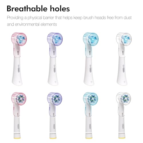 seplouis Toothbrush Head Covers & Toothbrush Holder for Oral B & iO Series, Multicolor and White - Image 4