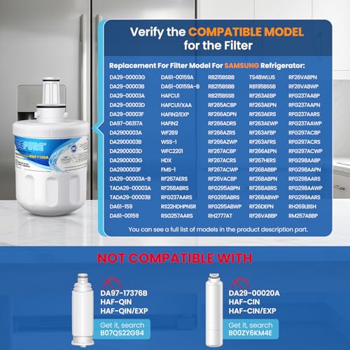 ICEPURE DA29-00003G Refrigerator Water Filter Replacement for Samsung DA29-00003B DA29-00003A DA29-00003D, Aqua-Pure Plus HAFCU1 RSG257AARS RFG237AARS RFG297AARS RS22HDHPNSR WF289 WSS-1 RWF1100A 2PACK - Image 2