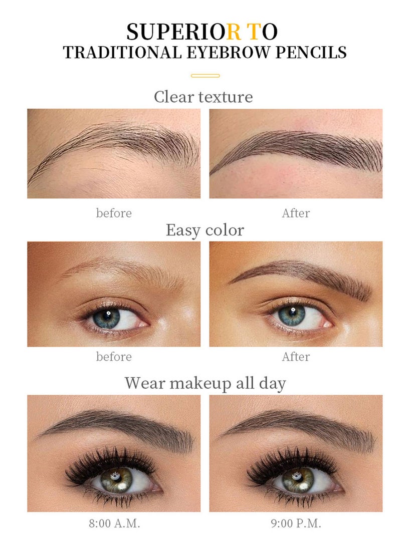 SUAKE Eyebrow Contouring Pen with Tint 4-Tip Brow Fork Natural Smudge-Proof Long-Lasting Waterproof Eye Makeup for Women  - Image 5