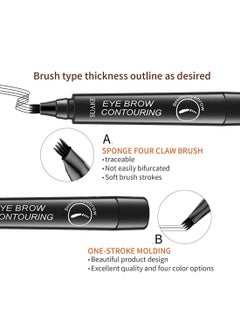 SUAKE Eyebrow Contouring Pen with Tint 4-Tip Brow Fork Natural Smudge-Proof Long-Lasting Waterproof Eye Makeup for Women  - Image 4