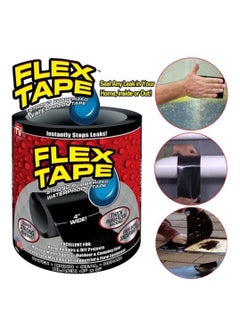 FLEX TAPE Waterproof Flex Seal Super Strong Adhesive Sealant Tape For Any Surface, Stops Leaks, Large (Black) 