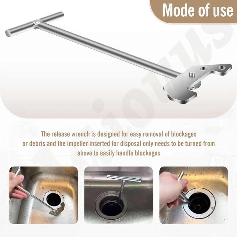 Haiouus Garbage Disposer Unjamming Wrench Compatible With M-oen Garbage Disposals Garbage Disposal Wrench for Dislodge Jams or Clutter From Above The Sink - Image 2