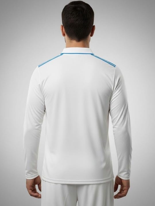 AKIBA Indian Cricket Test Team Full-Sleeve Polo T-Shirt for Men/Women White - Image 2