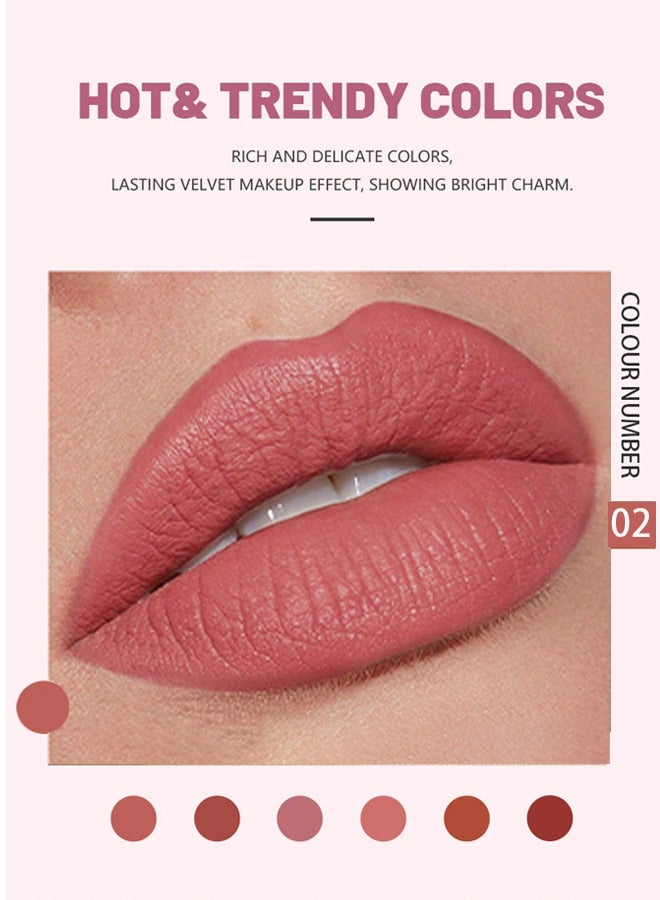 pudaier Matte Liquid Lipstick, Lip Gloss Lip Stain Waterproof Long Lasting, Non-Stick Cup Not Fade, Professional Lip Gloss Makeup Gift for Women（#02） - Image 2