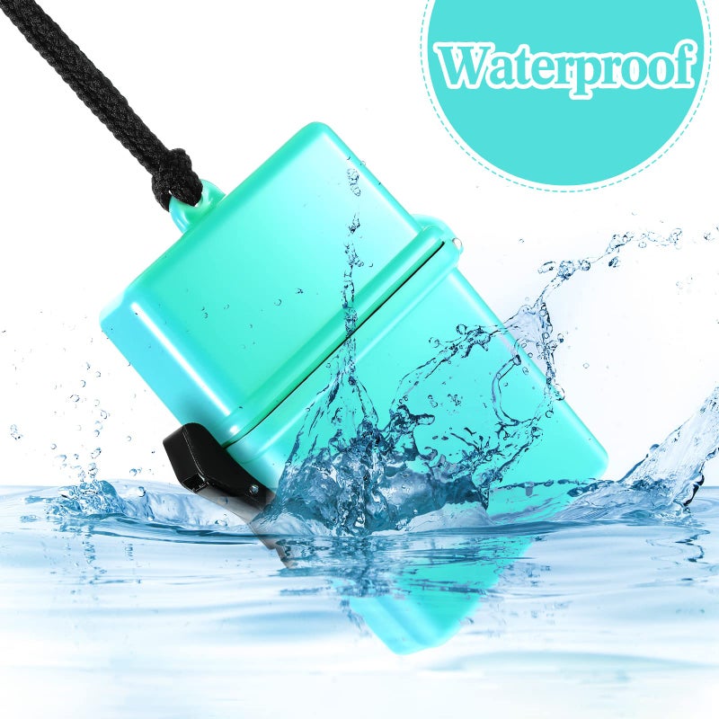 Outus 3 Pieces Waterproof Case ID Card Holder with Floating Sports Case Locker with Hanging Ring and Rope(Black, Purple, Baby Blue,4.72 x 2.95 x 1.57 in,Classic) - Image 4