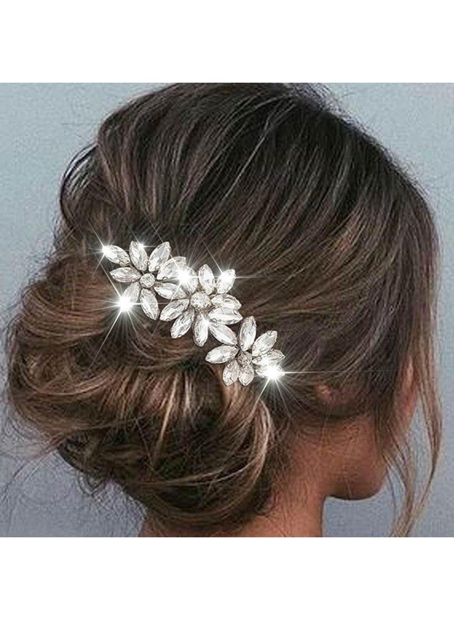 إيز ديلي مشط شعر الزفاف من EASEDAILY، قطع شعر فضية من الكريستال وأحجار الراين، إكسسوارات شعر العروس للعرائس والنساء - Image 2