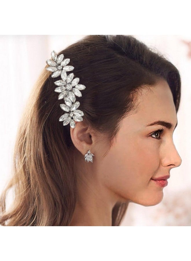 إيز ديلي مشط شعر الزفاف من EASEDAILY، قطع شعر فضية من الكريستال وأحجار الراين، إكسسوارات شعر العروس للعرائس والنساء - Image 4