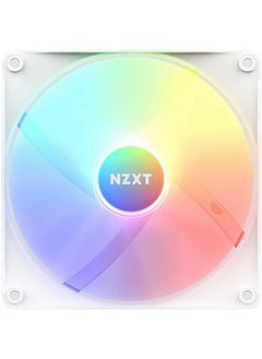 NZXT F140 RGB Core 140mm Hub-Mounted RGB Fan, Sublime RGB Lighting, Up to 1500 RPM Speed, 90.79 CFM, Fluid Dynamic Bearing, 8 LEDs, Superior Heat Dissipation, Single Pack, White | RF-C14SF-W1  - Image 2