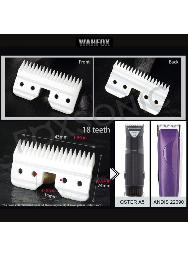 WAHFOX 3pcs Fast Feed Ceramic Blades for Oster Fast Feed Clipper Oster A5 Fast Feed Ceramic Blades Fast Feed Replacement Blade A5 Replacement Blade (3PCS) - Image 1
