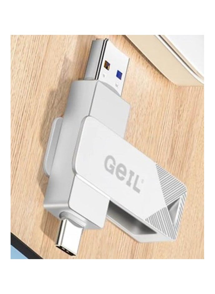 GeIL - GEIL 256GB Dual USB Flash Drive – Type-C & USB 3.0 High-Speed Memory Stick for Smartphones, Tablets, and Computers - Image 1