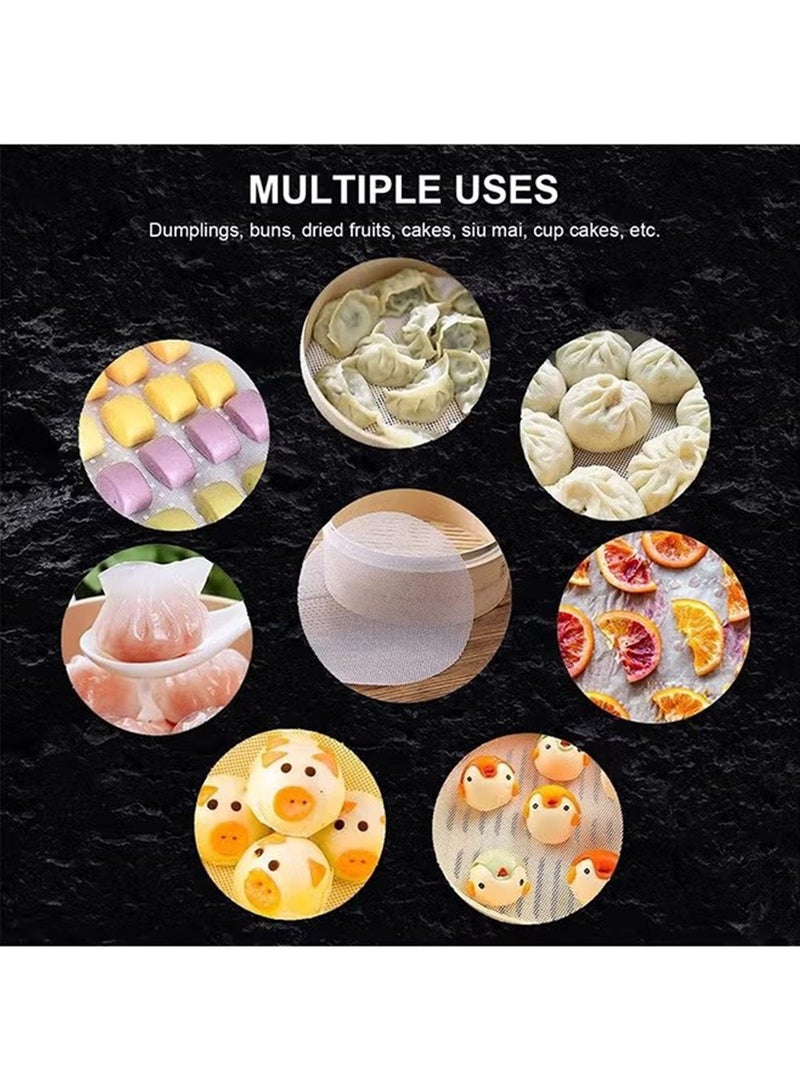 5Pcs Silicone Steamer Liners,Reusable Round Steamer Meshs, Non Stick Food Fruit Dehydrator Mats,Steamer Mat Mesh Sheet for Buns Pastry Dim Sum Cooking,Fruit Dryer (10 inch/25cm) ﻿ - Image 2