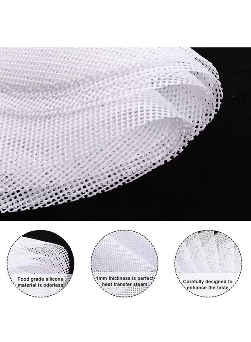 5Pcs Silicone Steamer Liners,Reusable Round Steamer Meshs, Non Stick Food Fruit Dehydrator Mats,Steamer Mat Mesh Sheet for Buns Pastry Dim Sum Cooking,Fruit Dryer (10 inch/25cm) ﻿ - Image 5
