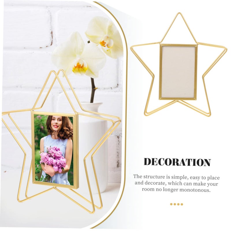Rotatable Star Shaped Photo Frame Modern Desktop Picture Frame For Home Decor - Image 4