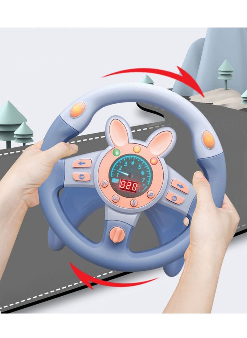 YelaJoy - Steering Wheel Toy,Driving Steering Wheel Toy for Kids Backseat,Interactive Educational Learning Sensory Toy with Vibration,Simulated Car Toys with Light Songs for Infant Preschool Kids Toddler Gifts - Image 1