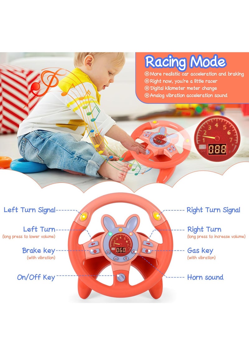 YelaJoy - Steering Wheel Toy,Driving Steering Wheel Toy for Kids Backseat,Interactive Educational Learning Sensory Toy with Vibration,Simulated Car Toys with Light Songs for Infant Preschool Kids Toddler Gifts - Image 1