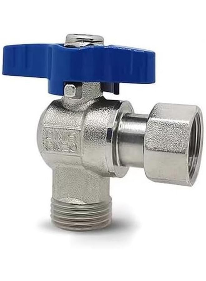 Brass Water Heater Triangle Valve DN20 3 4 Inch Female Double Swivel Blue Handle - Image 1