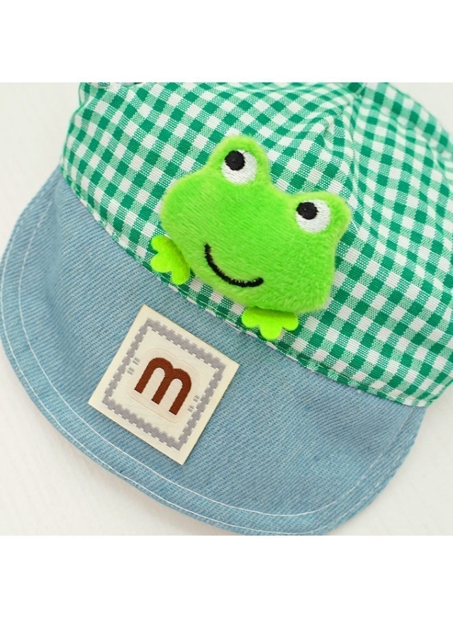 Pet Harness Set with Leash Chest Strap and Hat Green Plaid Frog Style Pet Costume for Cats and Dogs Home and Outdoor Wear Size M - Image 4