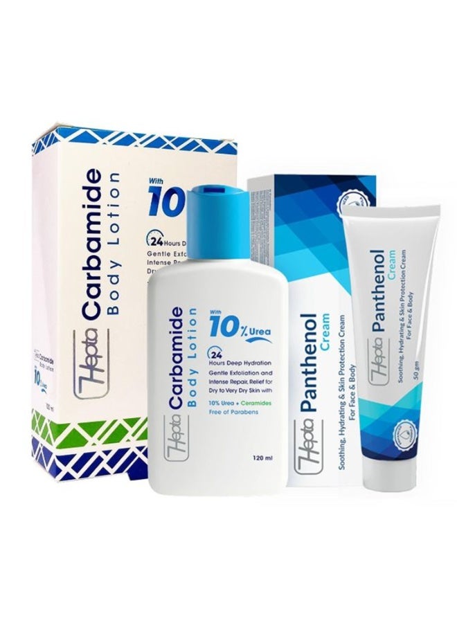 hepta Care Set Carbamide Body Lotion 120ml & Panthenol Face & Body Cream 50ml - Image 1