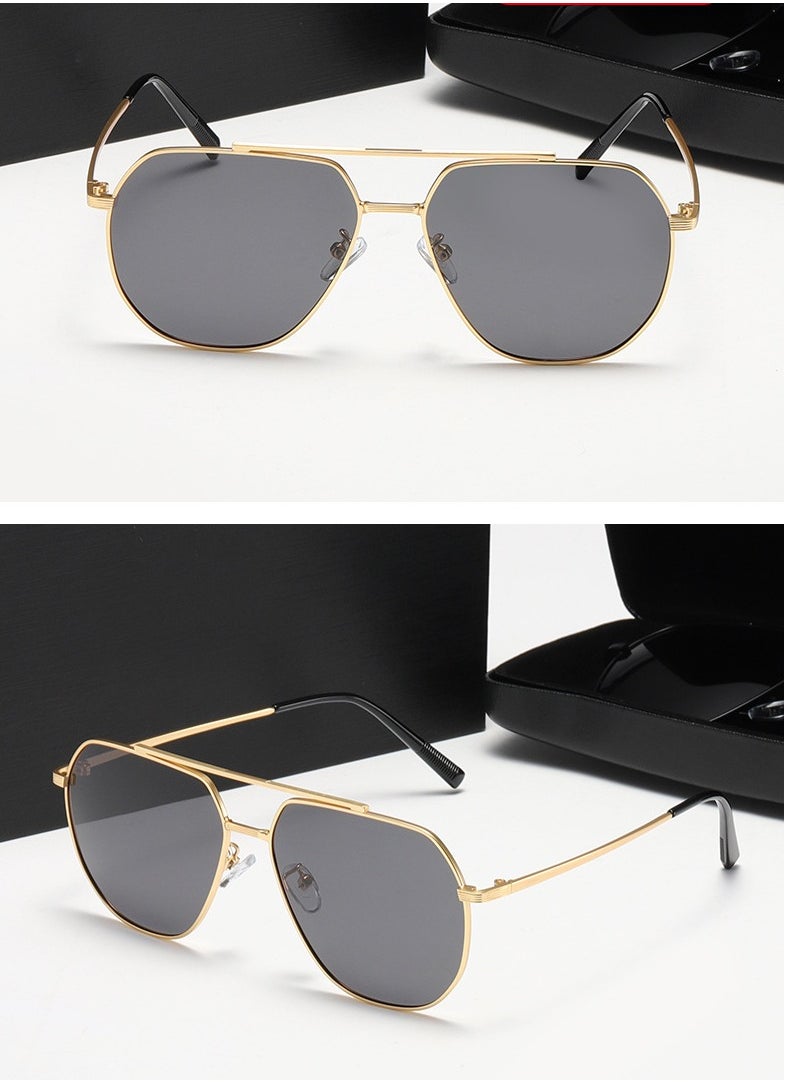 General Fashion men's polarized sunglasses polygonal oval sunglasses personalized anti-ultraviolet glasses  - Image 2