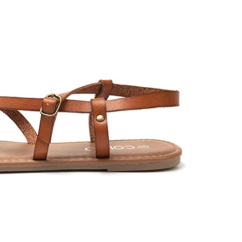 Colgo Women's Summer Strappy Flat Sandals, Adjustable Casual Fisherman Sandal with Open Toe Slingback Gladiator Sandals (7.5,New Brown) - Image 2