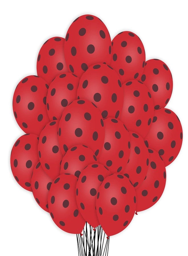 Lecpeting 50 Pcs Ladybug Balloons Red Black Polka Dots Balloon 12 Inches Latex Party Balloon for Ladybug Theme Party Wedding Birthday Party Festival Decorations - Image 1