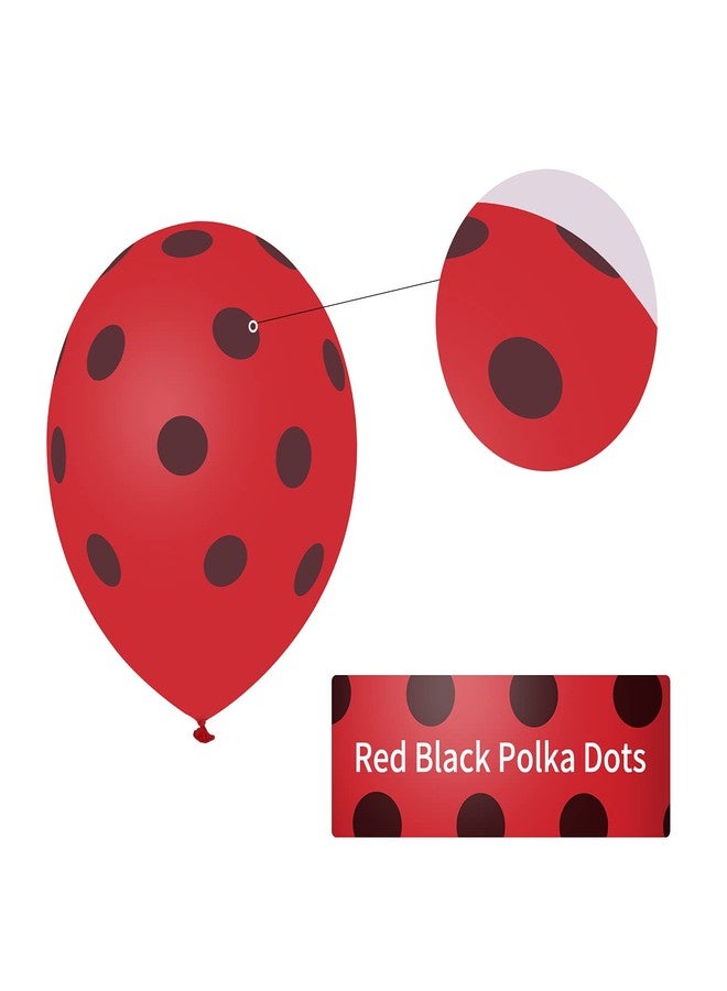 Lecpeting 50 Pcs Ladybug Balloons Red Black Polka Dots Balloon 12 Inches Latex Party Balloon for Ladybug Theme Party Wedding Birthday Party Festival Decorations - Image 4