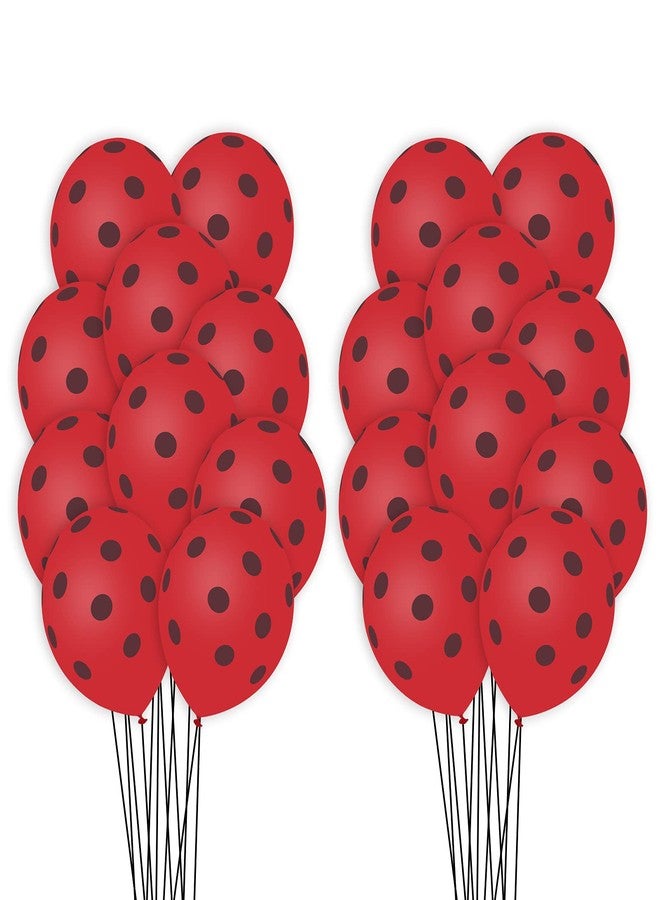 Lecpeting 50 Pcs Ladybug Balloons Red Black Polka Dots Balloon 12 Inches Latex Party Balloon for Ladybug Theme Party Wedding Birthday Party Festival Decorations - Image 3