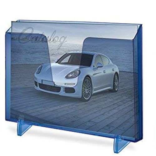 Acrimet Pocket File Holder Horizontal Design Brochure Display (for Wall Mount or Countertop Use) (Removable Supports Included) (Letter Size) (Clear Blue Color) - Image 4