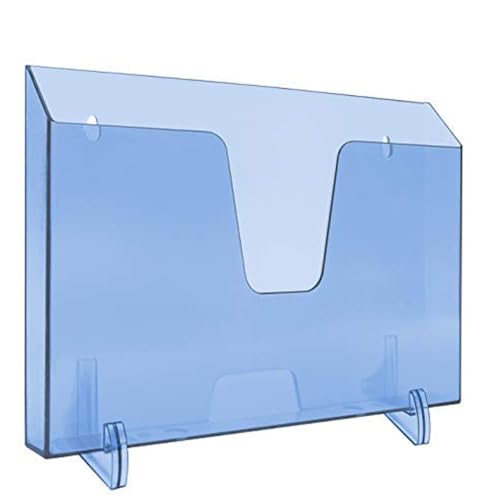 Acrimet Pocket File Holder Horizontal Design Brochure Display (for Wall Mount or Countertop Use) (Removable Supports Included) (Letter Size) (Clear Blue Color) - Image 1