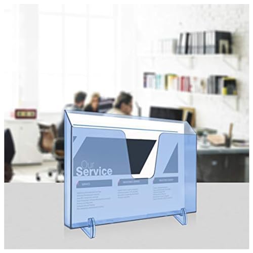 Acrimet Pocket File Holder Horizontal Design Brochure Display (for Wall Mount or Countertop Use) (Removable Supports Included) (Letter Size) (Clear Blue Color) - Image 3