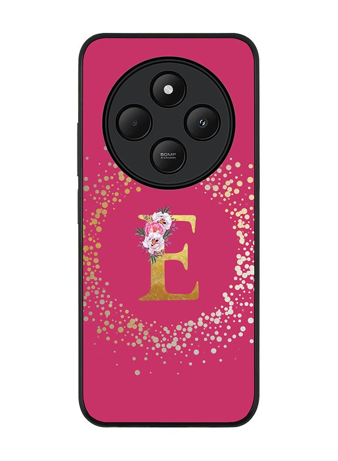 Stylizedd For Xiaomi Poco C75 / Xiaomi Redmi A4 Case,Slim fit Camera Protection, Shockproof Thin Phone cover - Custom Monogram Floral - E ( Deep Pink ) - Image 1