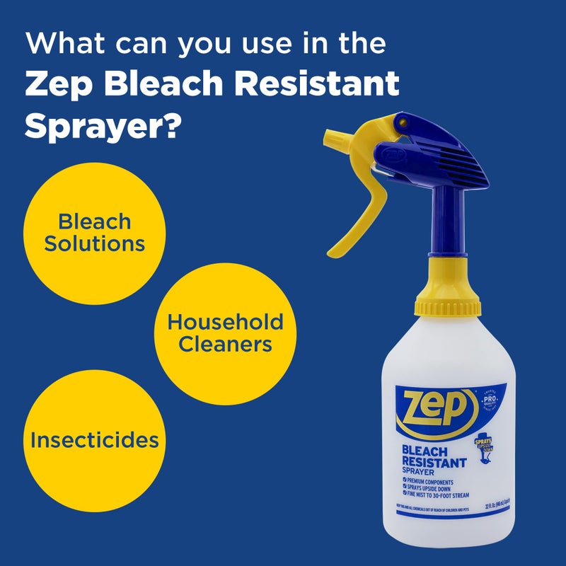 Zep New Bleach Resistant Professional Sprayer 2.0 Bottle 32 Ounces - 30 Foot Spray, Adjustable Nozzle - Image 3