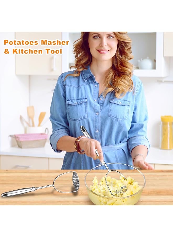 KASTWAVE Heavy Duty Stainless Steel Potato Masher, Professional Integrated Masher Kitchen Tool & Food Masher Potato Smasher, With Long Handle, Perfect For Bean, Vegetable, Fruits, Avocado, Meat - Image 3