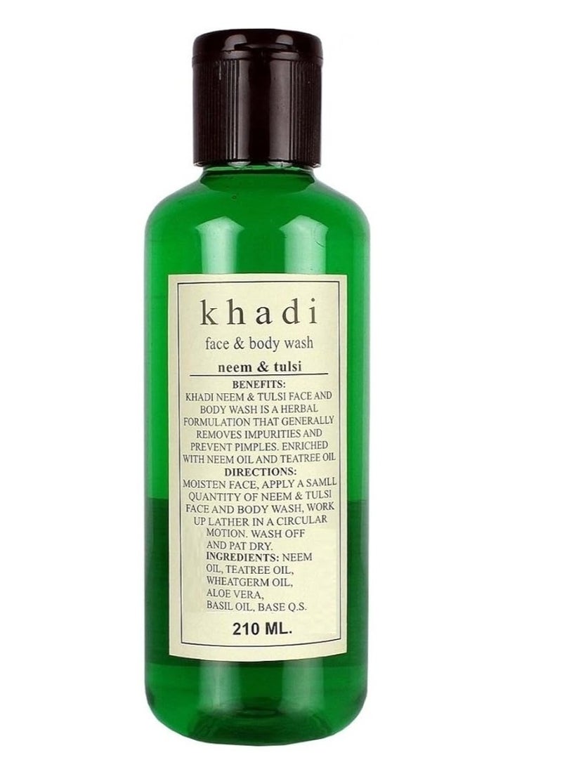Khadi Face & Body Wash| Herbal Neem & Tulsi Body wash 840ml(4 pack,210 ml each) - Image 2