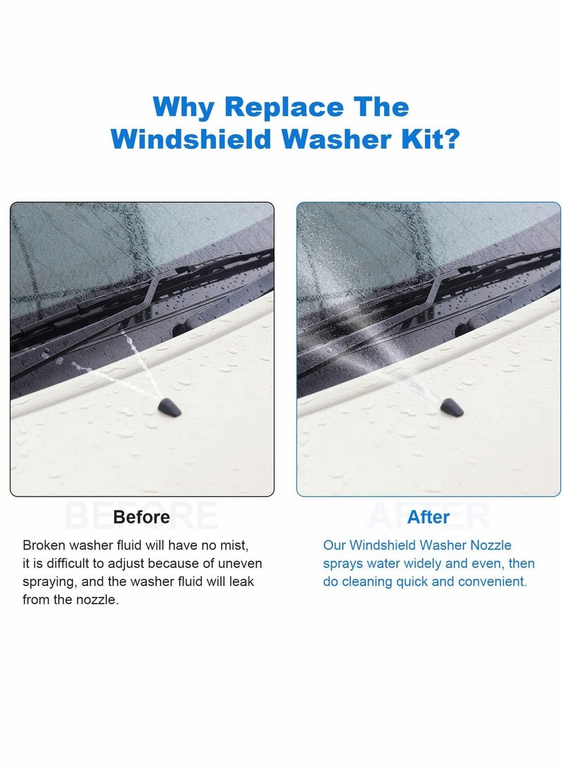 SYOSI - Windshield Wiper Nozzles, 2 Pack Premium Front Windshield Washer Nozzles, Windshield Washer Nozzle Replacement for Chrysler/Dodge/Jeep/Ram, Windshield Nozzle Spray Jet Kit Replaces - Image 1