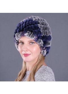 Supply Winter Womens Fur Hat Rex Rabbit Fur Braided Hat Rabbit Fur Spiral Pineapple Hat Thickened Warm HatColor 3 Color 3