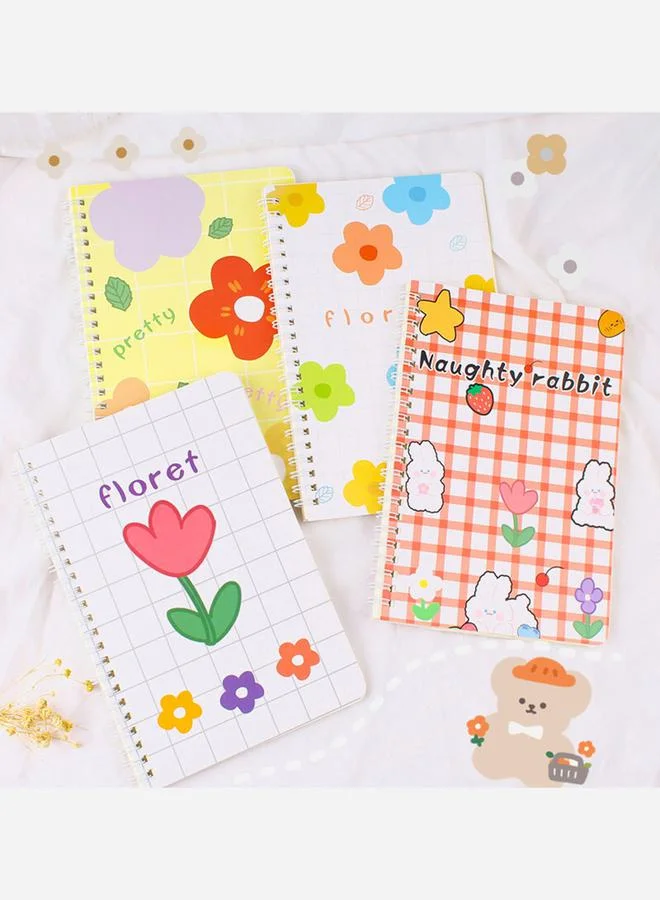 ستايلي 1Pc A5 Rabbit Print Hard Cover Spiral Notebook