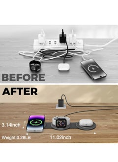 Vicalo 3 in 1 Wireless Charger Foldable Pad, 18W Fast Magnetic All in One Travel Charging Station with Magsafe for iPhone 16/15/14/13/12/ Series for iWatch 8 7 6 5 4 3 2 SE for Airpods 3 2 Pro, Black  - Image 4
