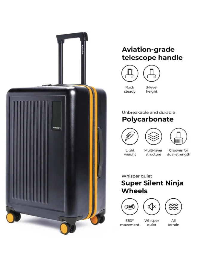 Mokobara The Transit Luggage|65L Capacity, TSA Lock, Silent Ninja Wheels, Telescopic Handle, Polycarbonate Hardshell|Ideal for Travel & Weekend Getaways (Crypto Sunray, Check-in Medium)