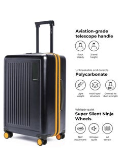 Mokobara MOKOBARA The Transit Luggage|65L Capacity, TSA Lock, Silent Ninja Wheels, Telescopic Handle, Polycarbonate Hardshell|Ideal for Travel & Weekend Getaways (Crypto Sunray, Check-in Medium)  - Image 4